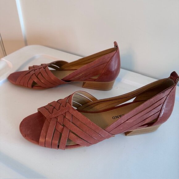 Lucky Brand Womens Jarise Brown Leather Slip On Open Toe Huarache Shoes Size 8M - Picture 5 of 6